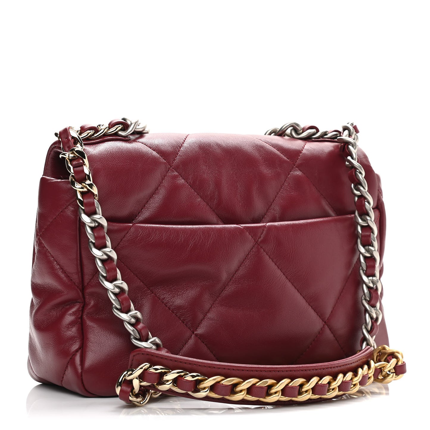 Goatskin Quilted Medium Chanel 19 Flap Dark Red