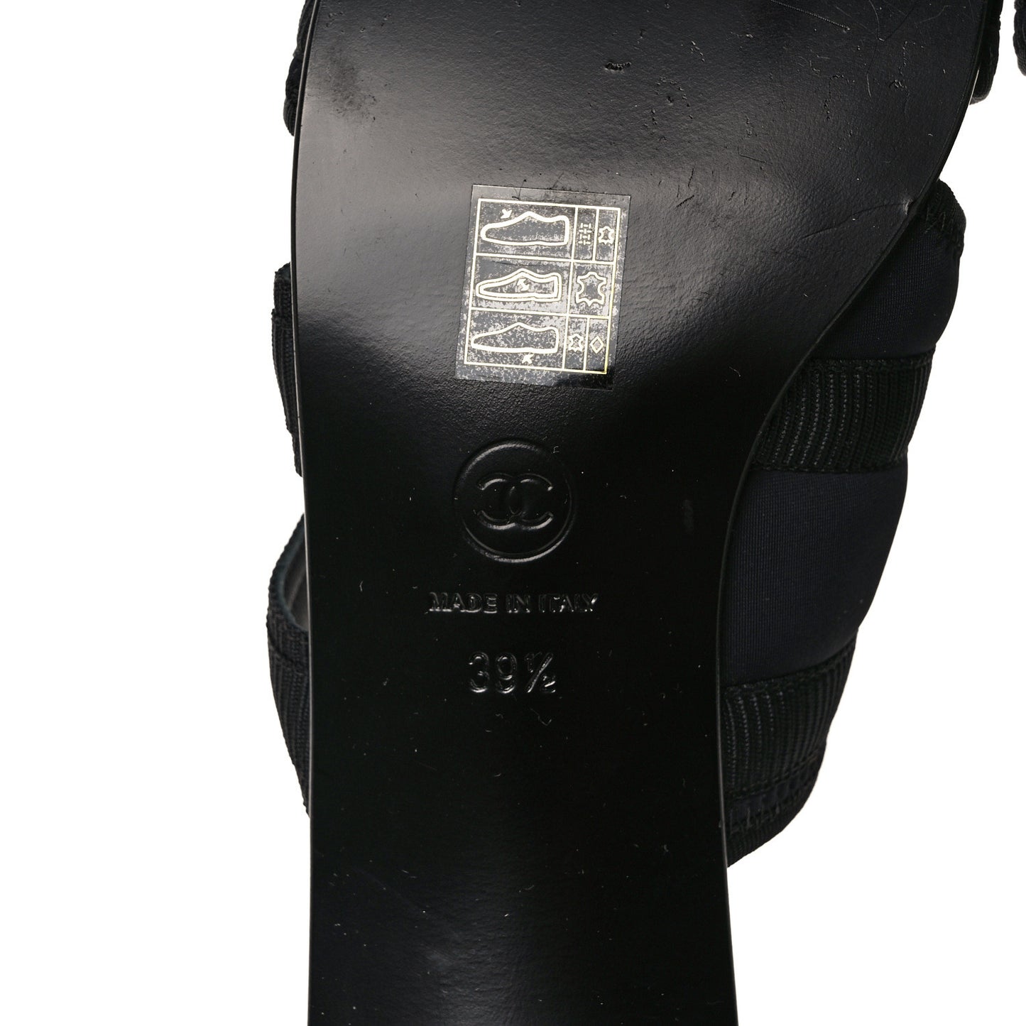 Fabric Metal CC Logo Mules 39.5 Black