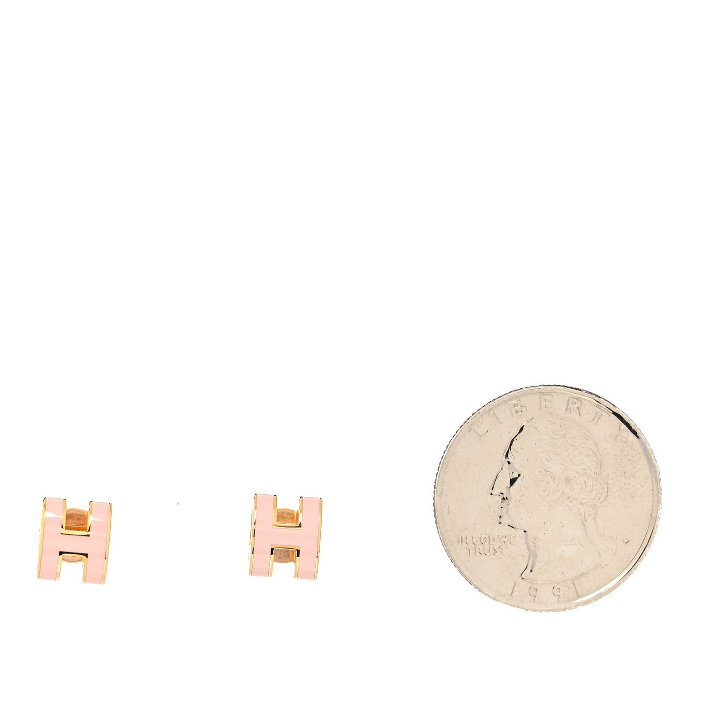 Gold Lacquered Mini Pop H Earrings Mauve Sylvestre