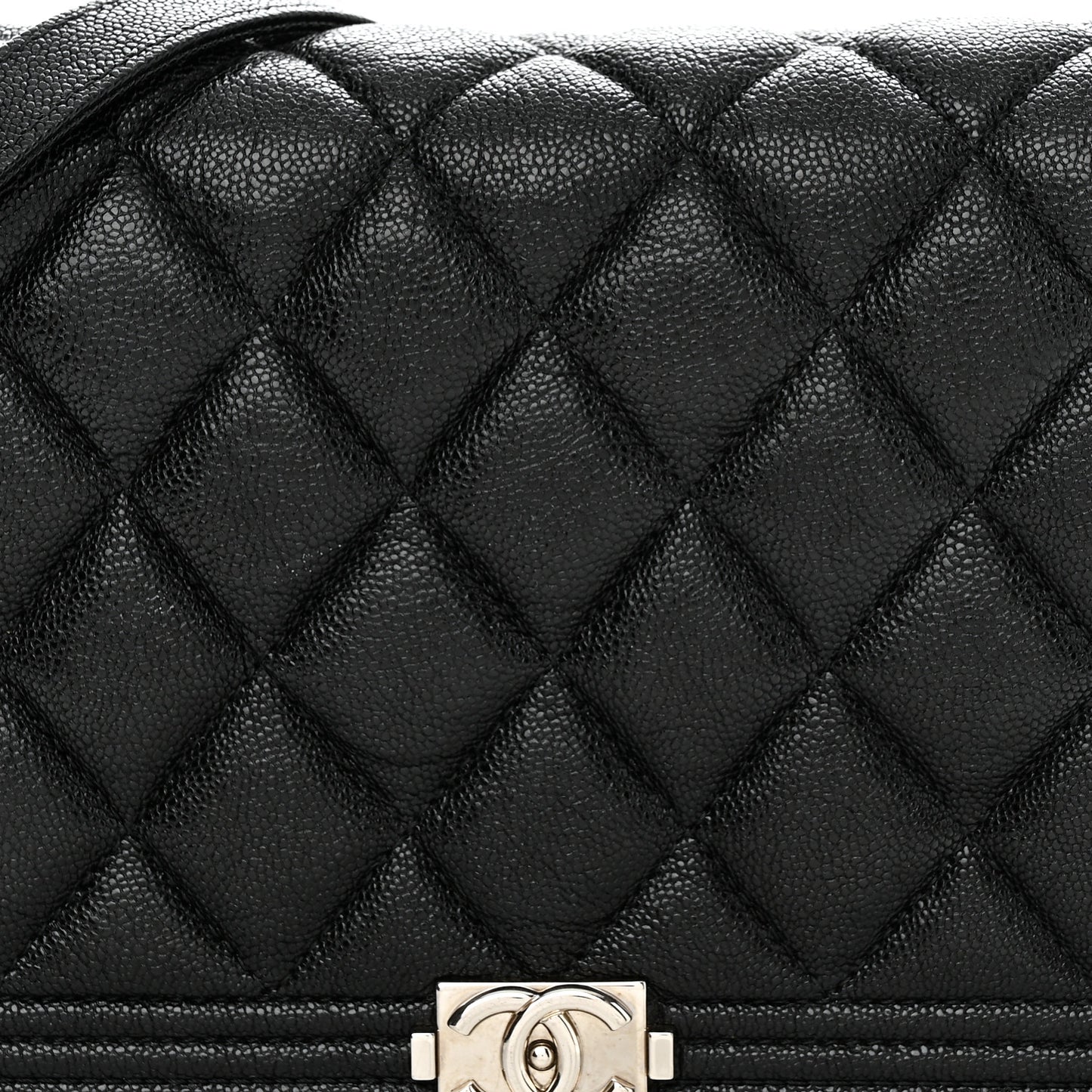 Caviar Quilted Boy Wallet On Chain WOC Black