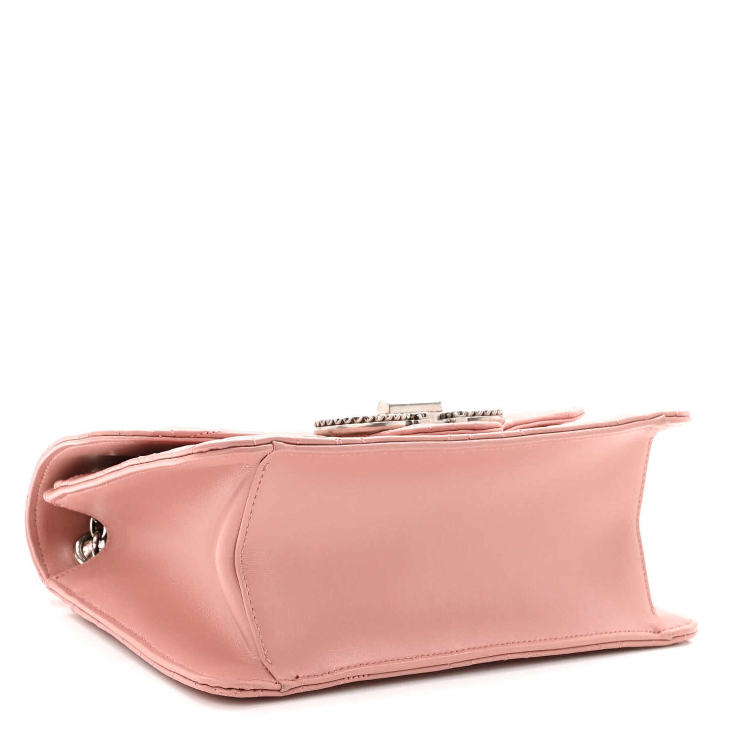 Calfskin Quilted Gancini Flap Bag Antique Rose