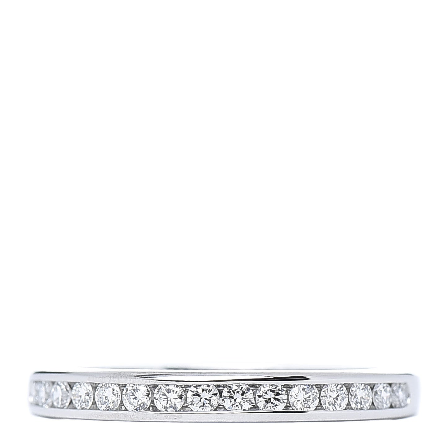 Platinum Diamond .17ctw Half Circle Wedding Band Ring 45 3.25