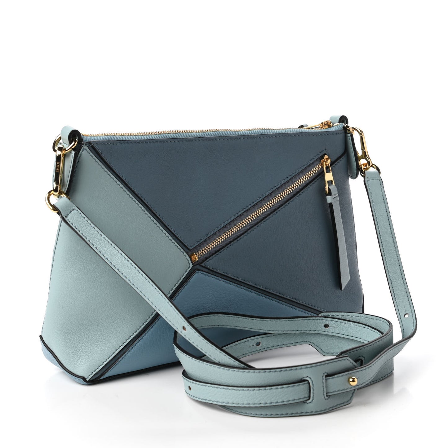 Calfskin Mini Puzzle Bag Stone Blue