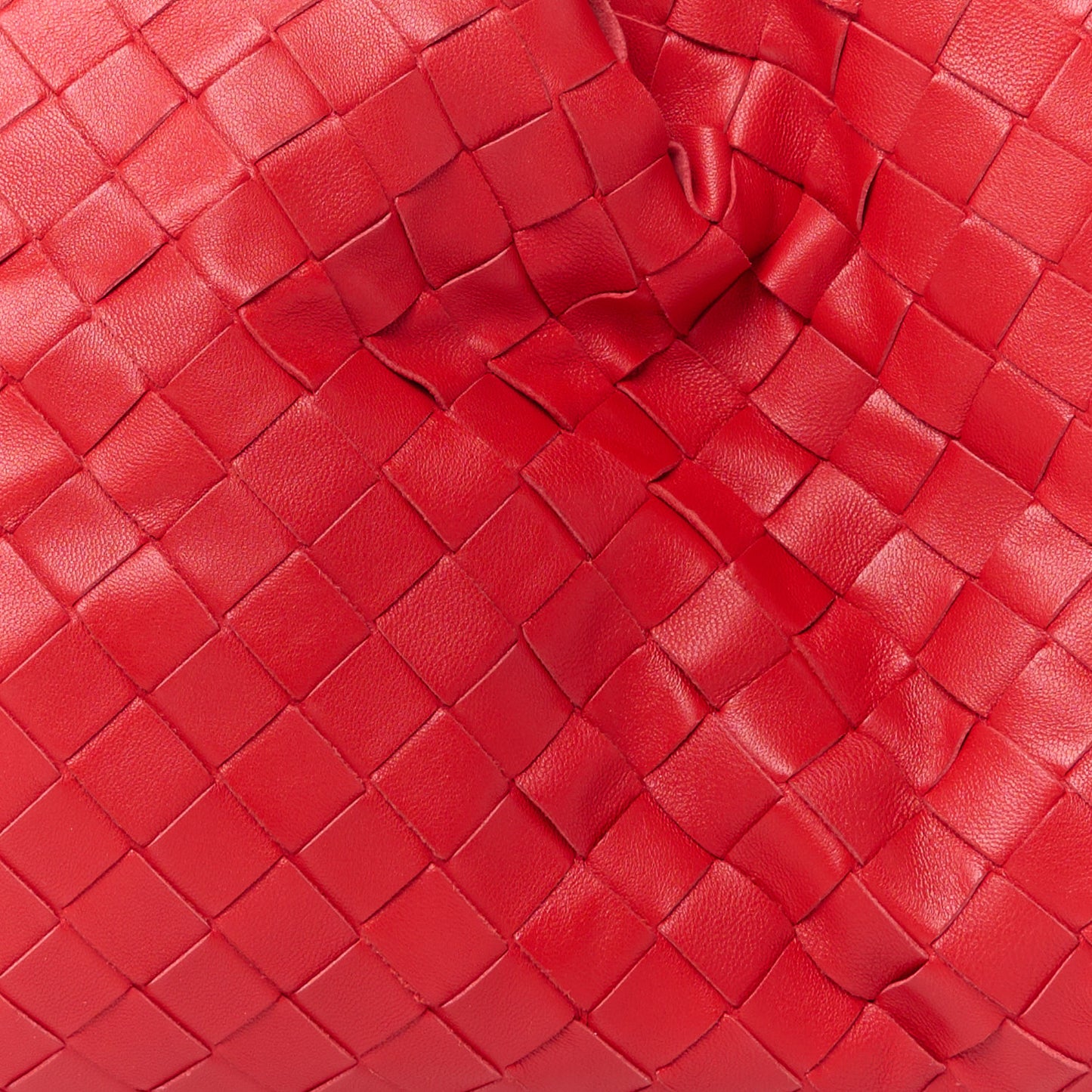 Nappa Maxi Intrecciato The Pouch Oversized Clutch Bright Red