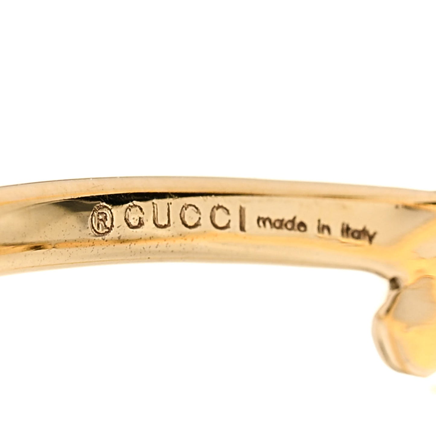 18K Yellow Gold Diamond Running G Cross Ring 51 5.75