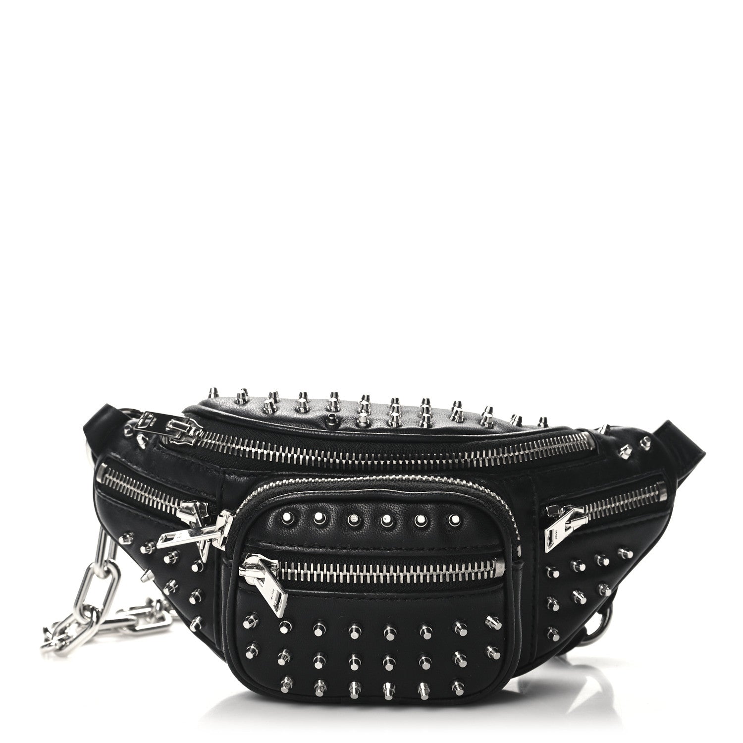 alexander wang atticia mini backpack crossbody bag Alexander Wang Lambskin Studded Mini Attica Belt Bag Black 1738750 – FASHIONPHILE