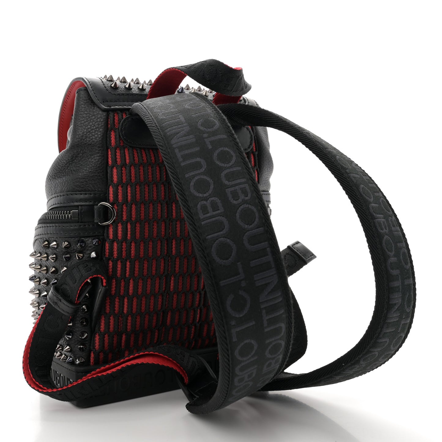 Calfskin Spiked Small Explorafunk Backpack Black