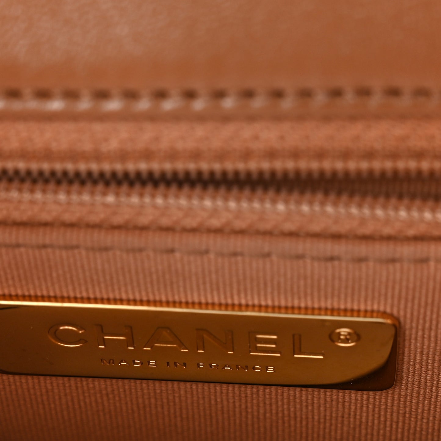 Lambskin Quilted Large Chanel 19 Flap Brown