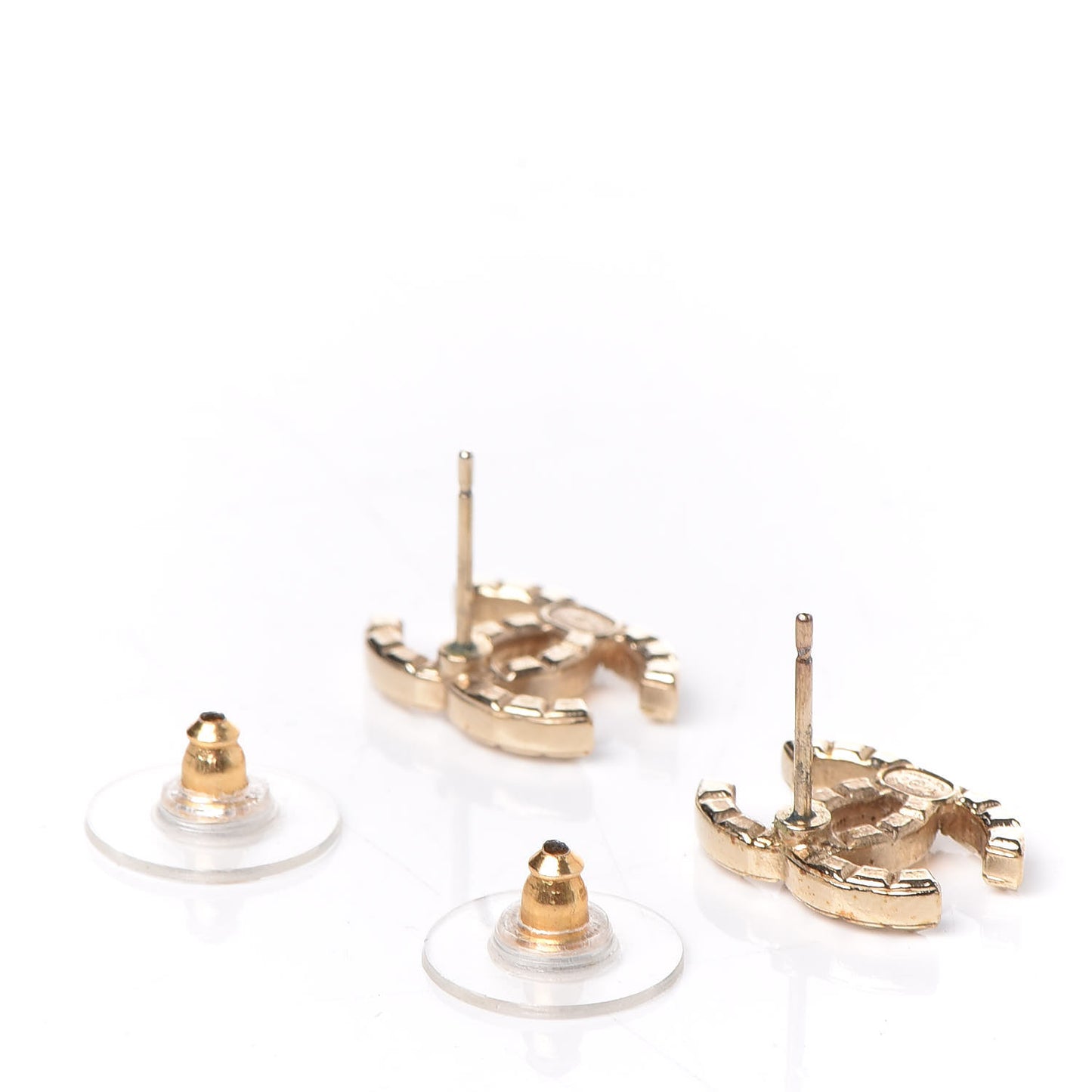 Studded CC Earrings Gold