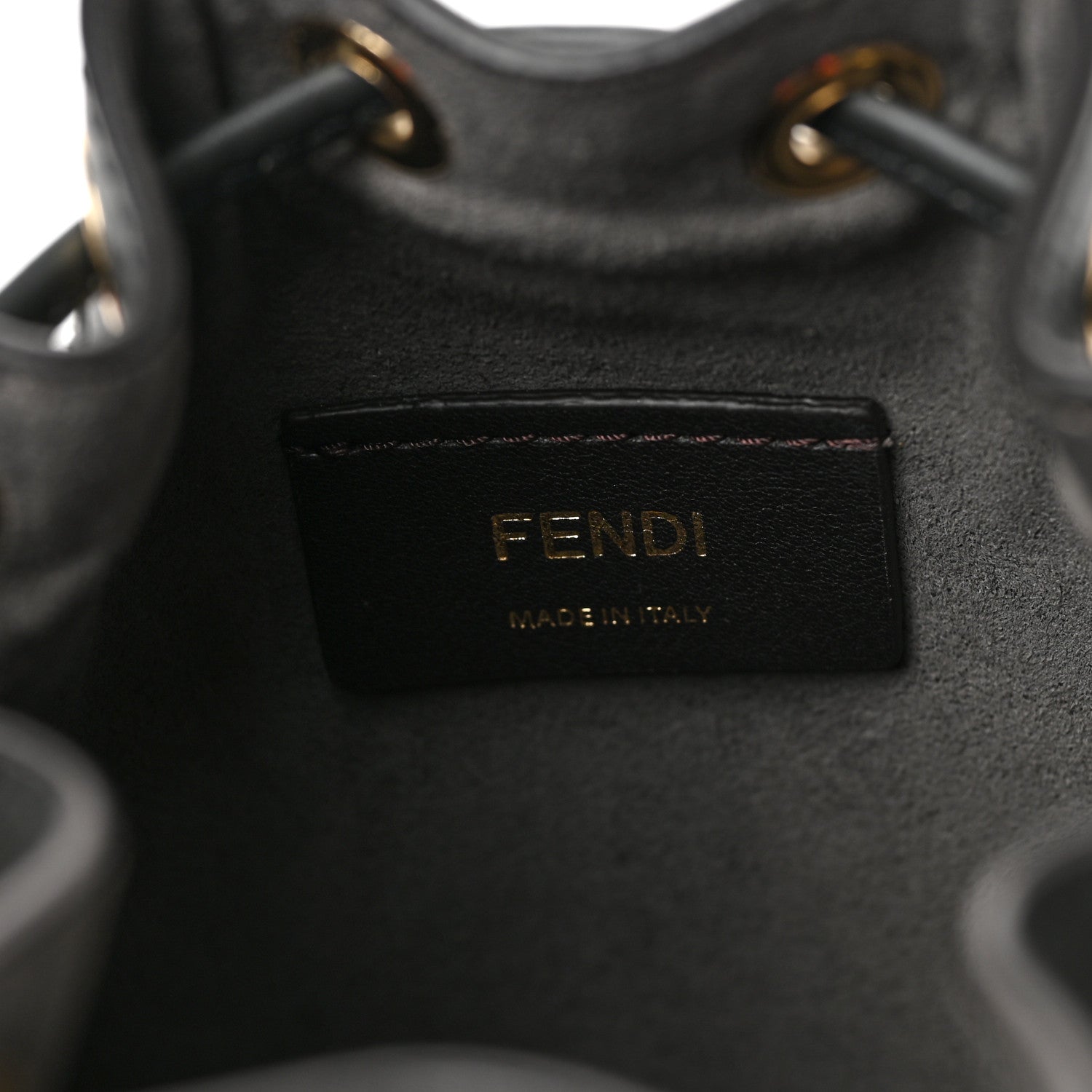 Fendi Chenille Vitello King FF Mini Mon Tresor Bucket Bag Antracite Asfalto 6 of 8