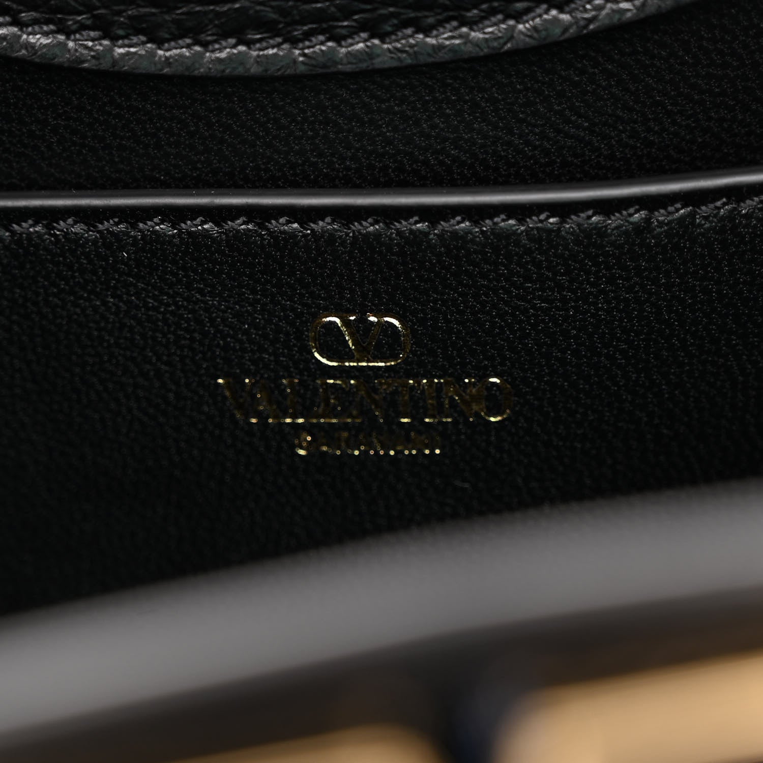 Valentino Garavani Grainy Calfskin VLogo Leather Shoulder Bag Black 6 of 9