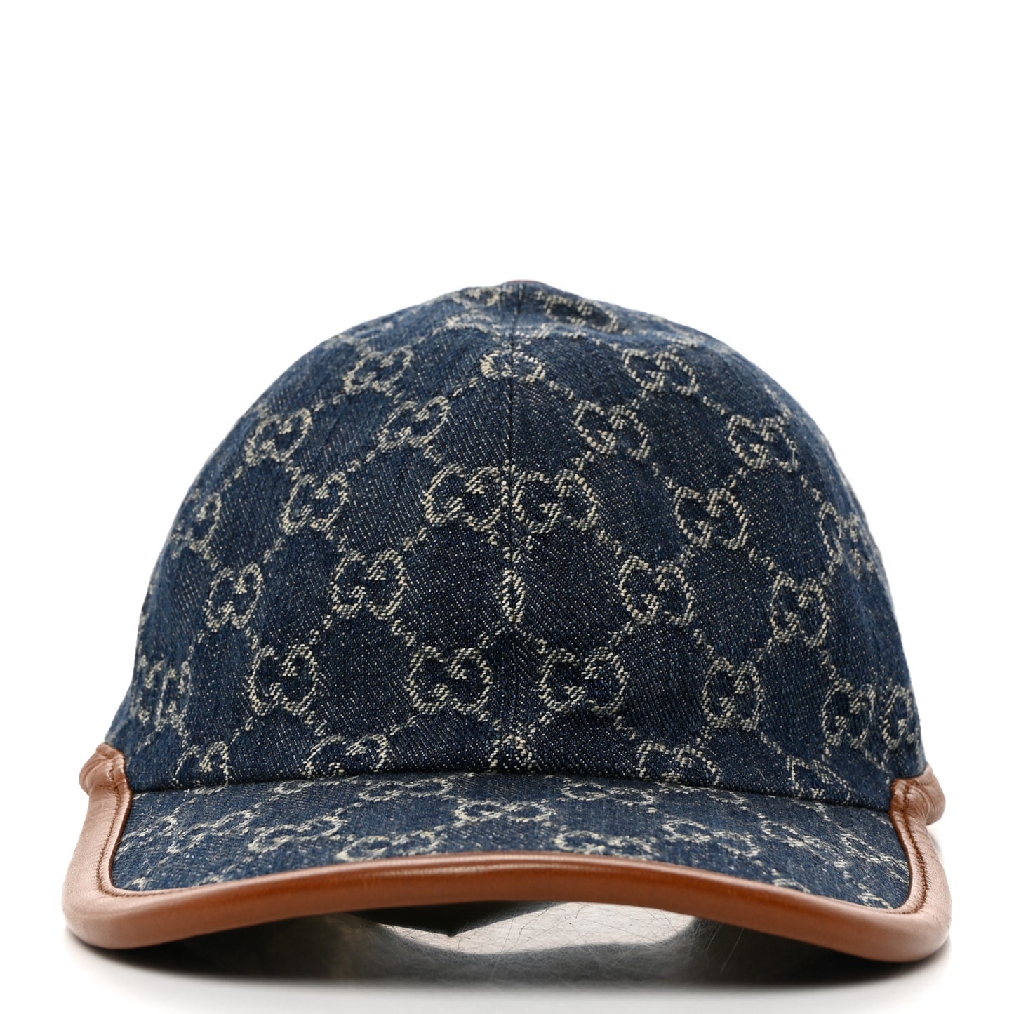 Washed Jacquard Denim Nappa GG Monogram Oscar Baseball Hat M Denim Cuir