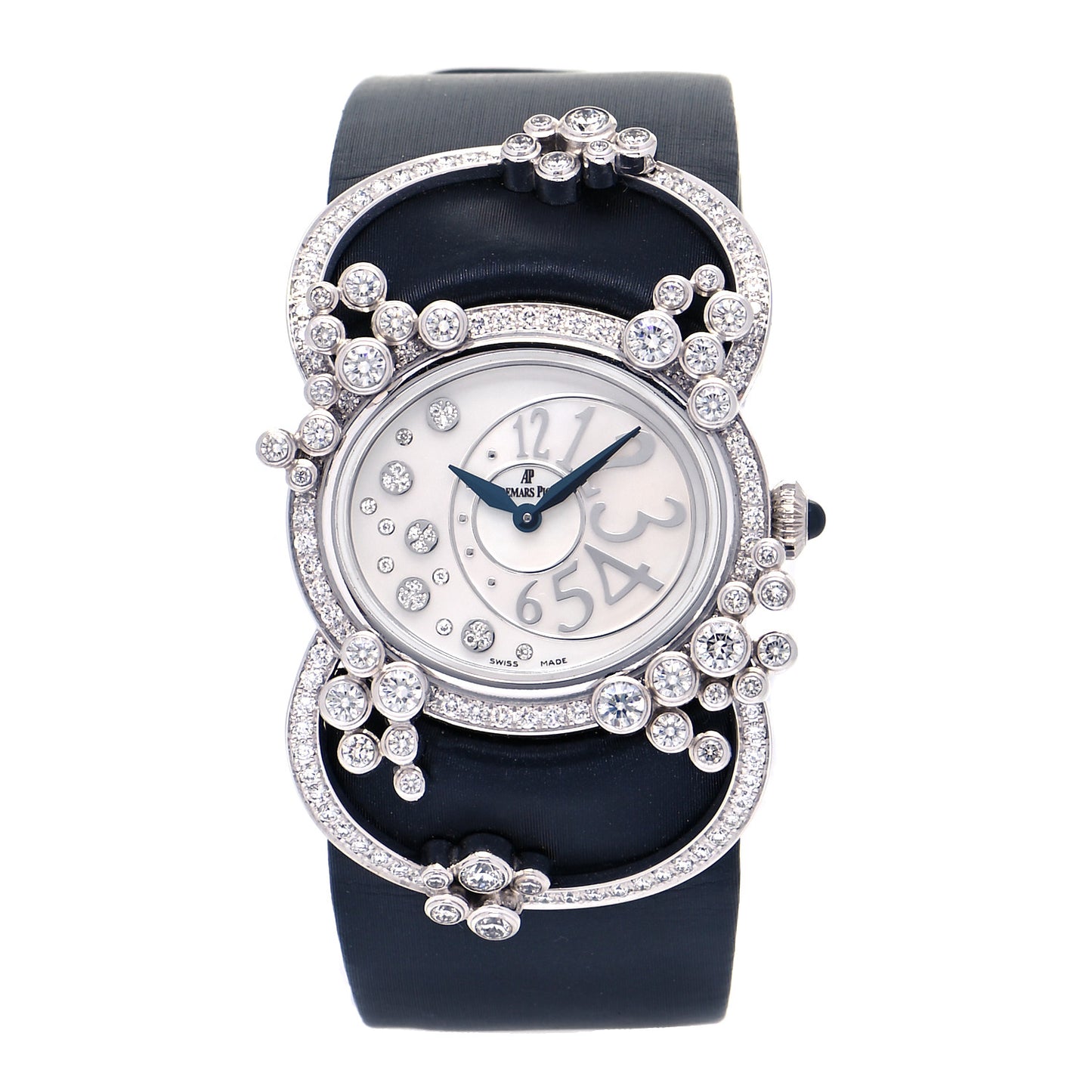 18K White Gold Satin Diamond Mother of Pearl 29mm Millenary Precieuse Manual Winding Watch 77227BC.ZZ.A 007SU.01