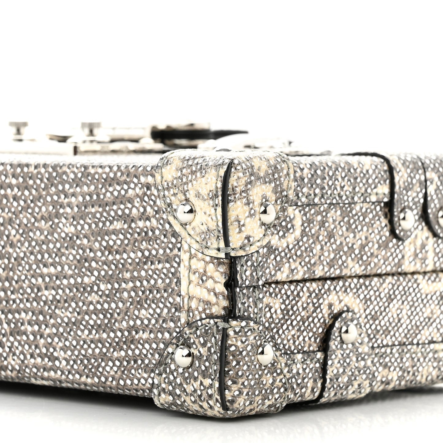 Lizard Petite Malle Silver