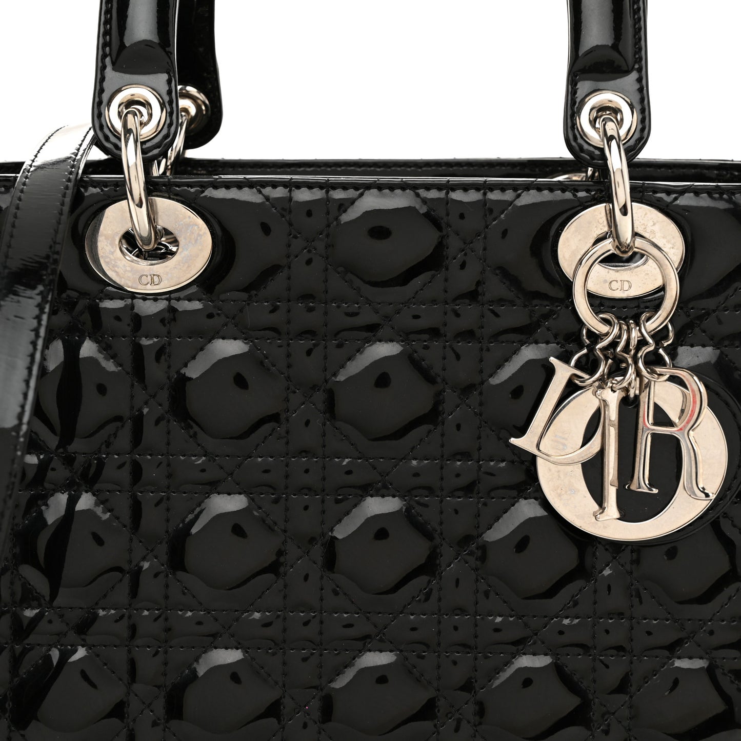 Patent Cannage Medium Lady Dior Black