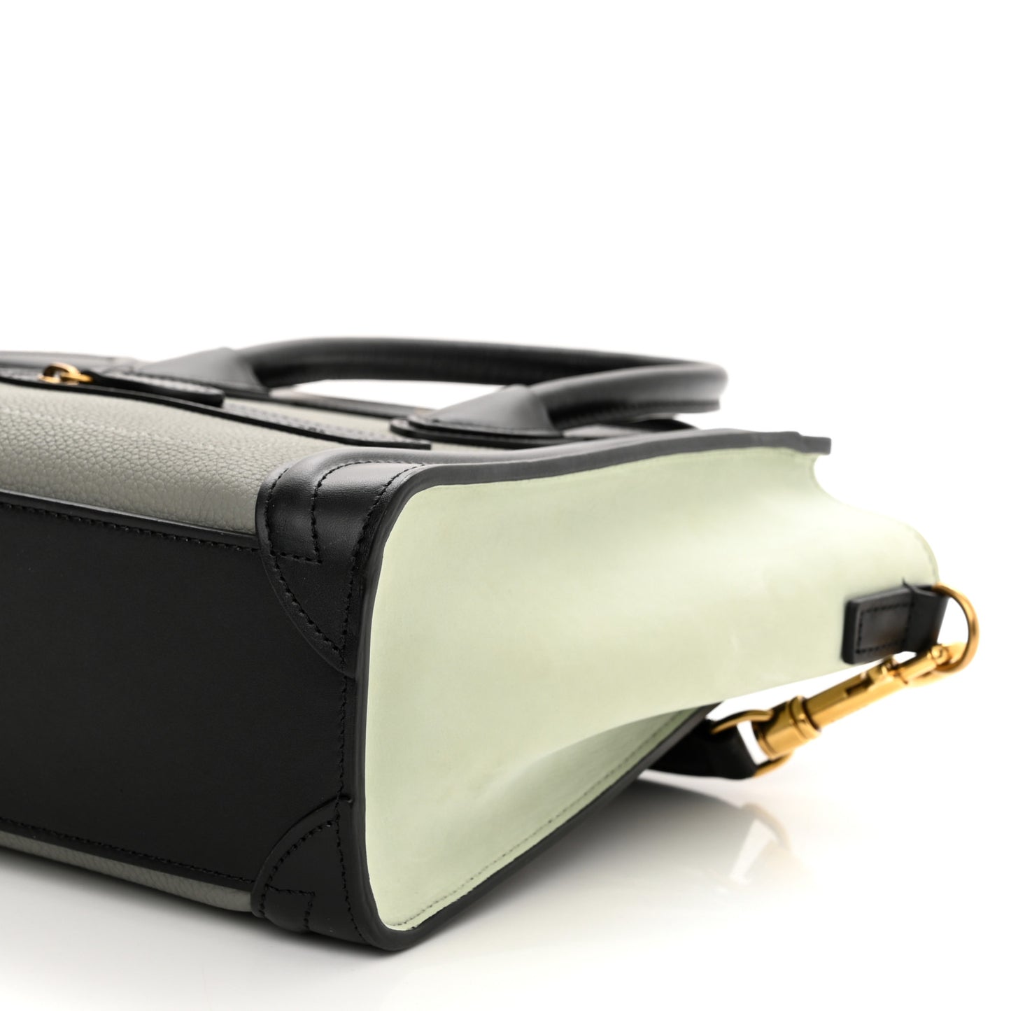 Baby Grained Calfskin Nano Tri-Color Luggage Zinc Almond