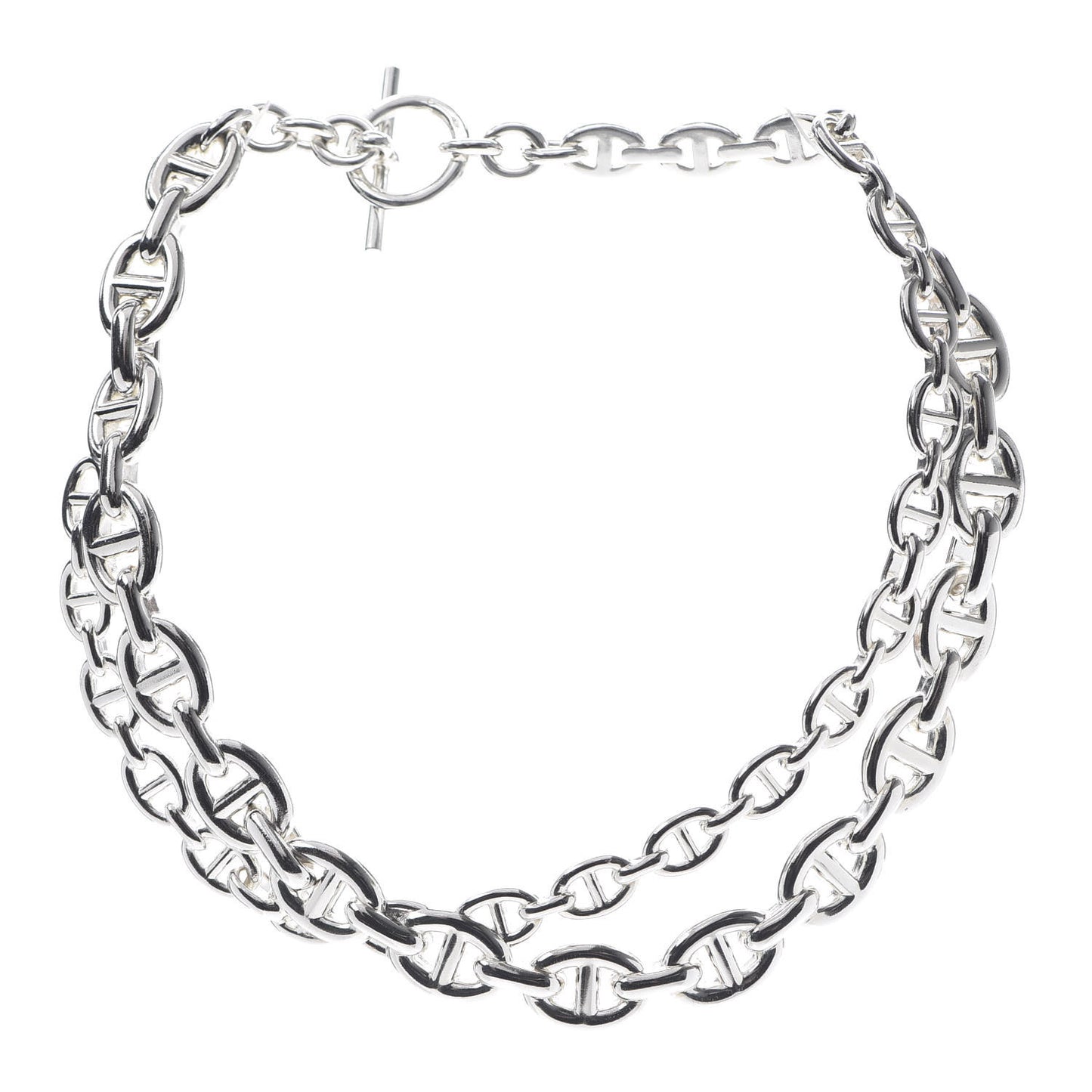 Sterling Silver Chaine d'Ancre Enchainee Collar Necklace