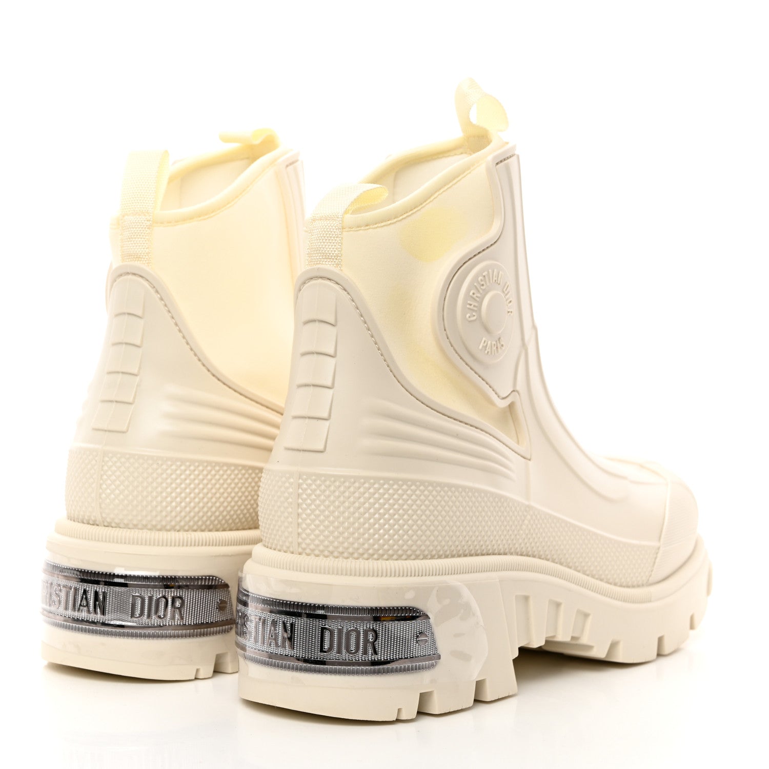 Christian Dior Neoprene Rubber Dior Genesis 30mm Ankle Boots 37 Off White 4 of 8