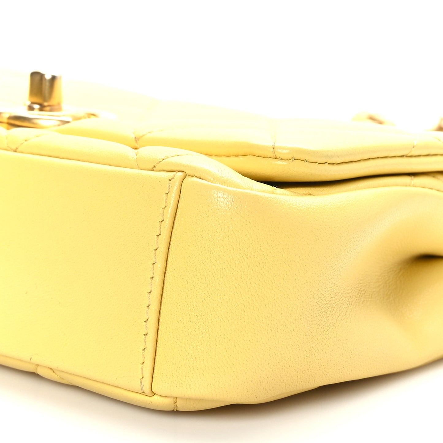 Shiny Lambskin Small Chain Is More Flap Yellow