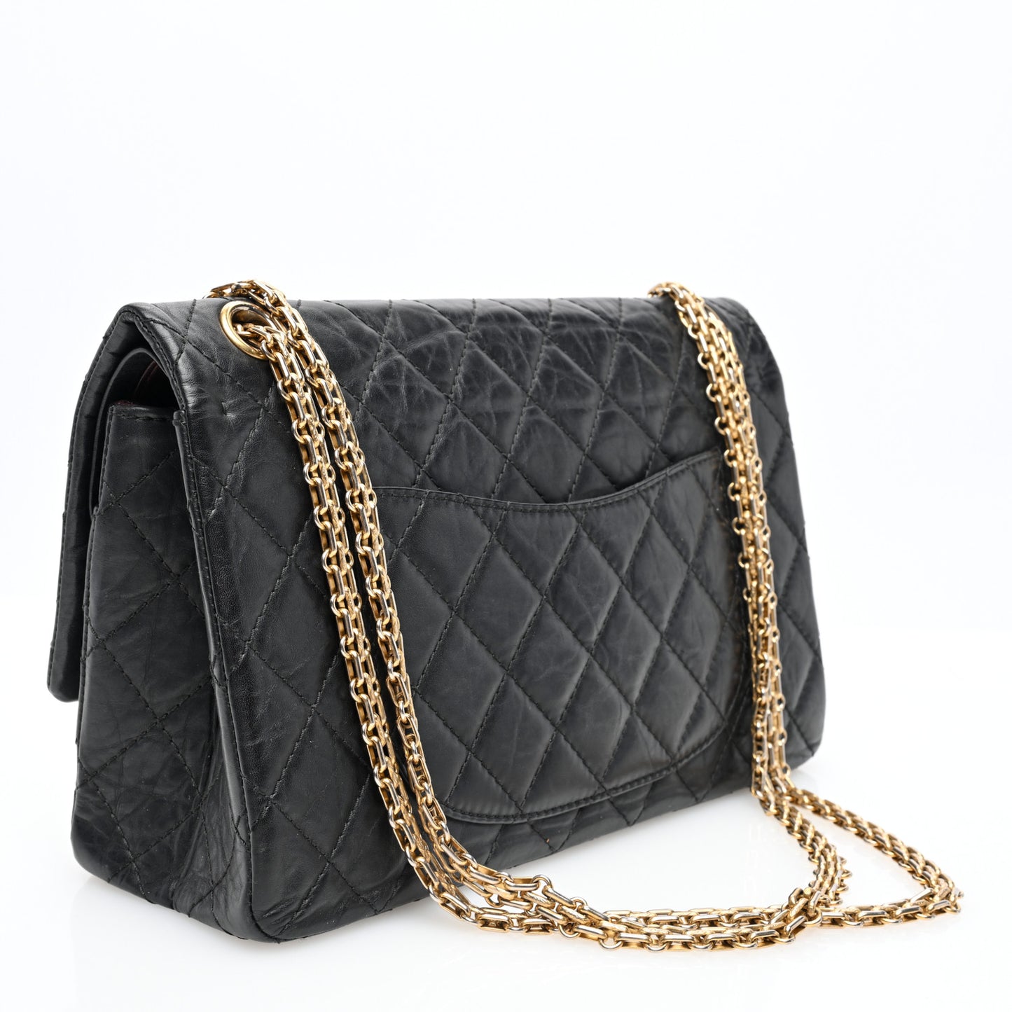 Aged Calfskin Quilted 2.55 Reissue 226 Flap Black