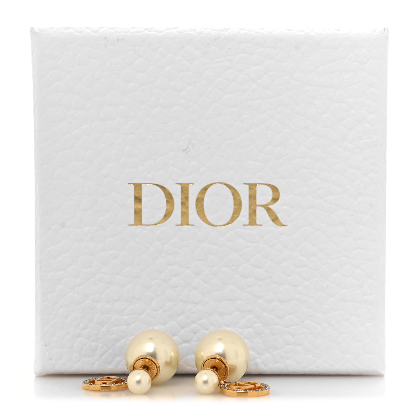 Pearl Crystal Dior Tribales Drop Earrings Gold