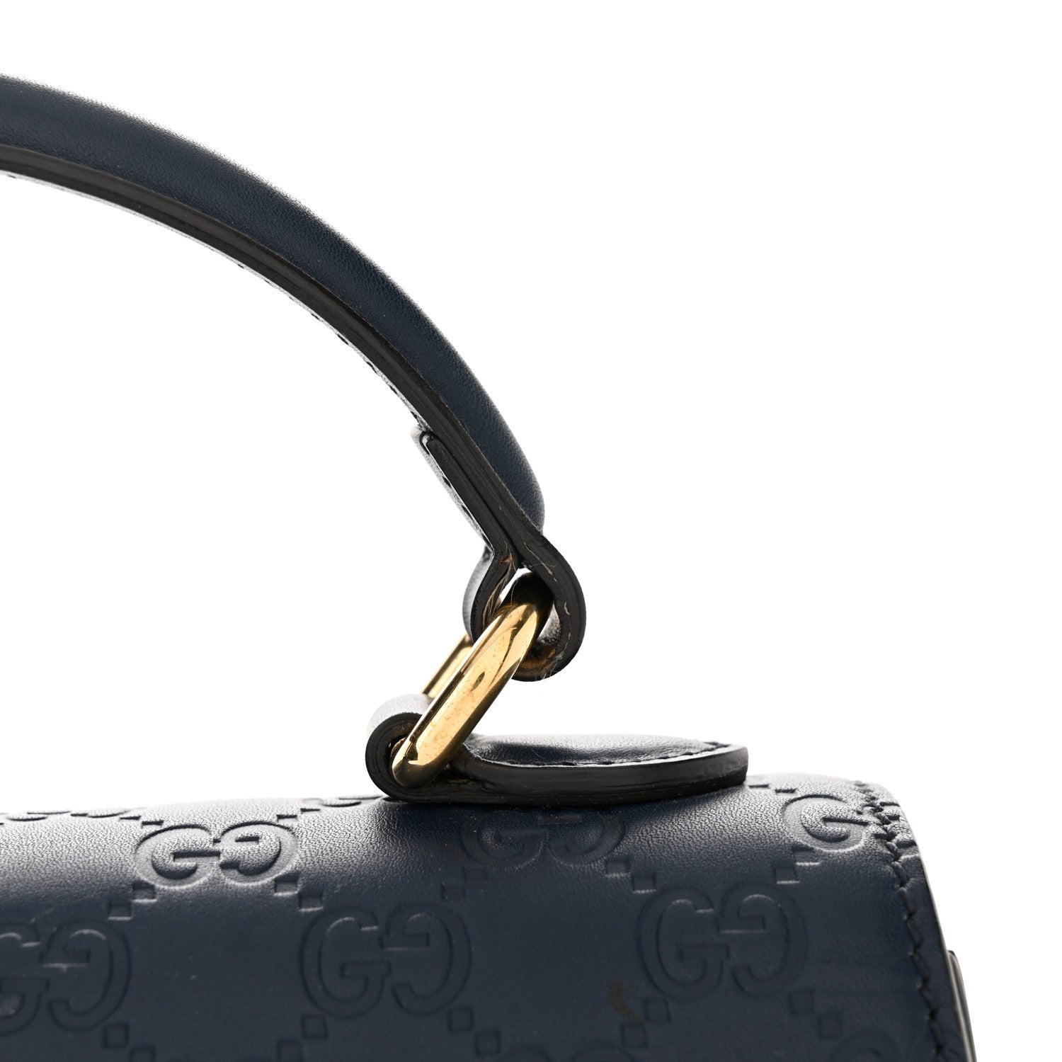 Gucci Guccissima Signature Small Padlock Top Handle Bag Blue Agata 15 of 19