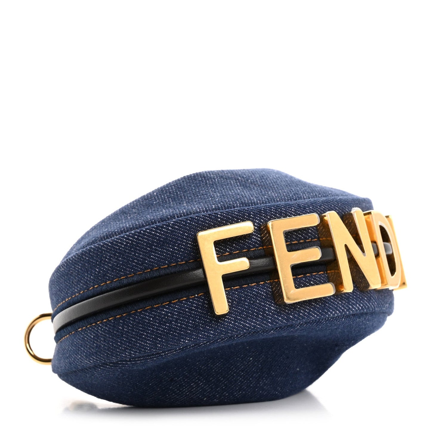 Denim Shiny Nappa Nano Fendigraphy Hobo Charm Blue Moro