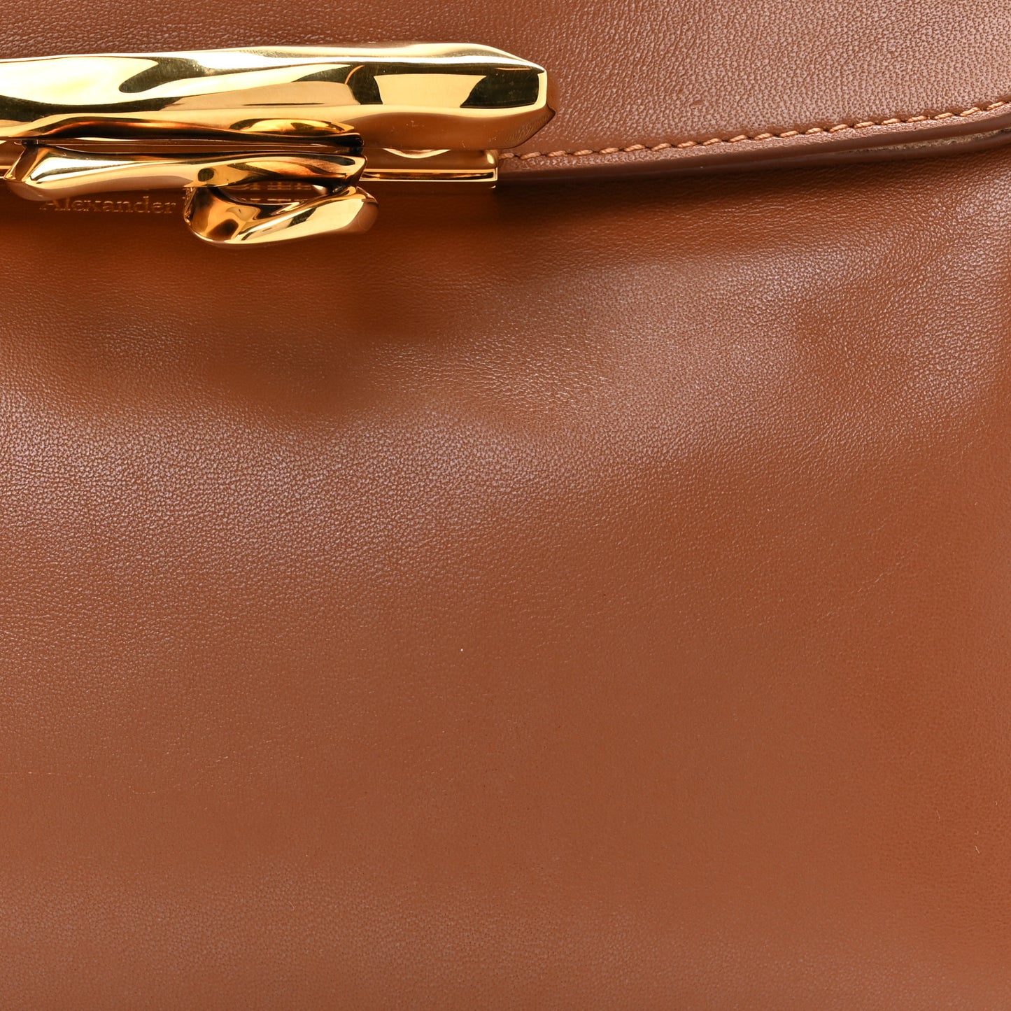 Nappa Skull Four Ring Altona Top Sculptural Pouch Brown