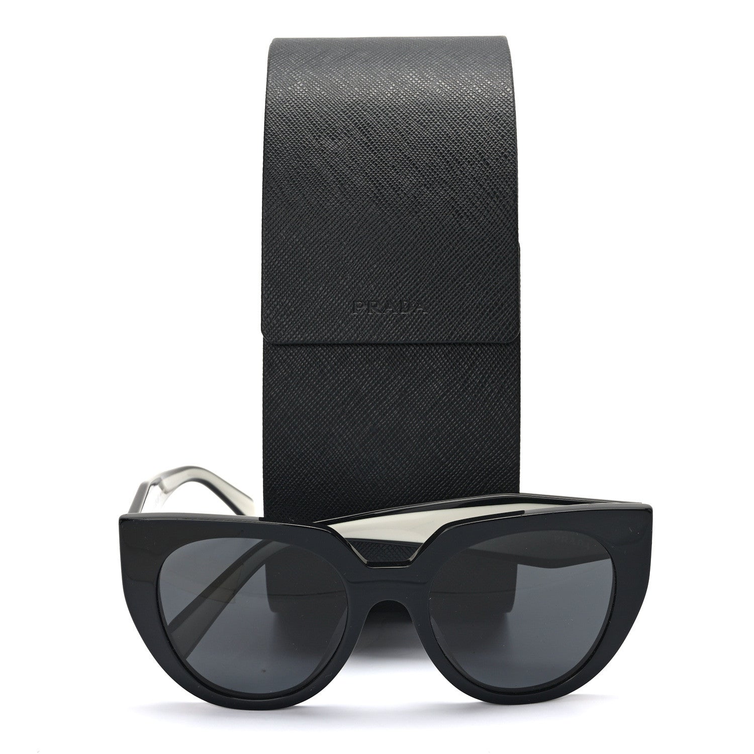 Prada Acetate Sunglasses SPR 14W Black White 7 of 7