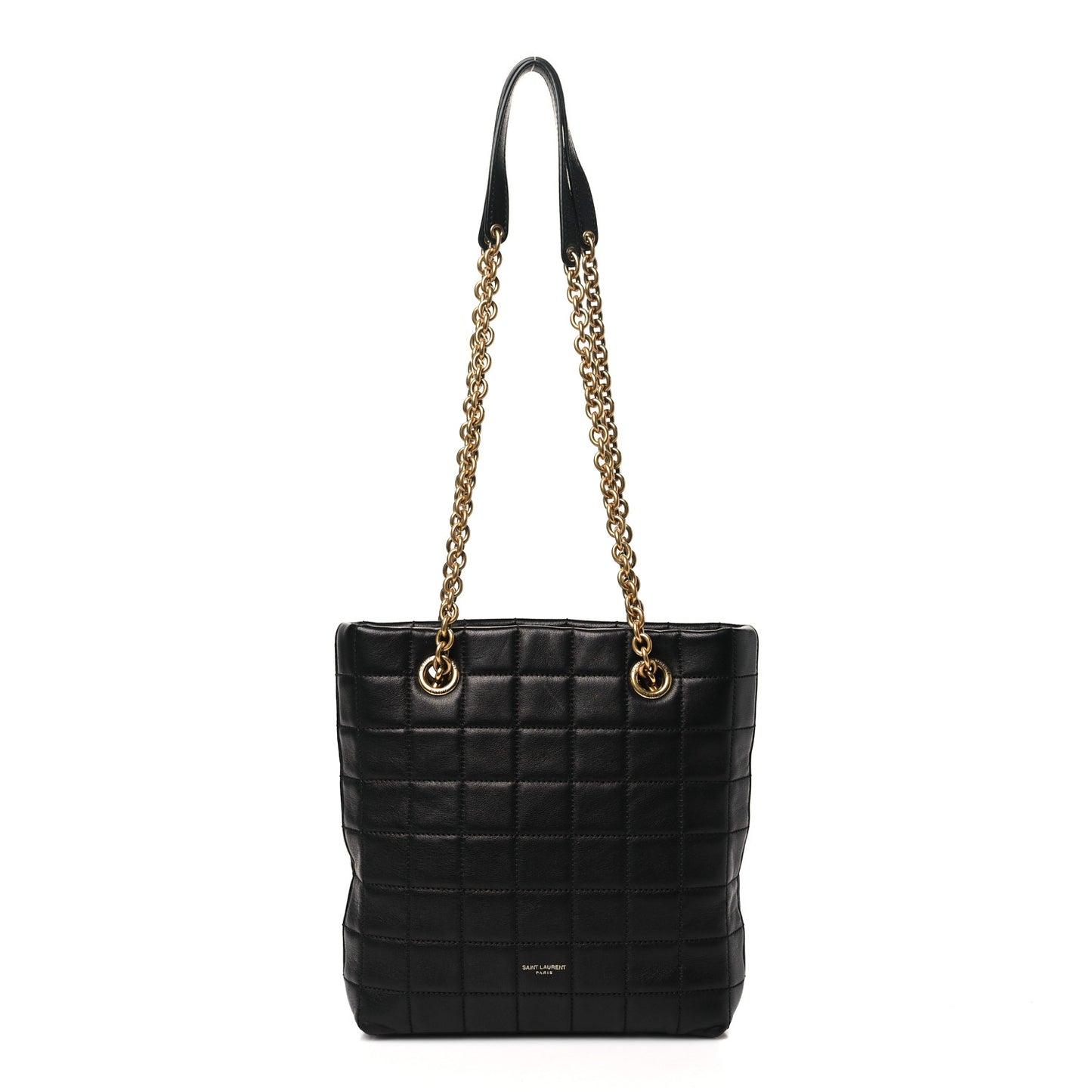 Lambskin Carre Quilted Mini Shopping Bag Black