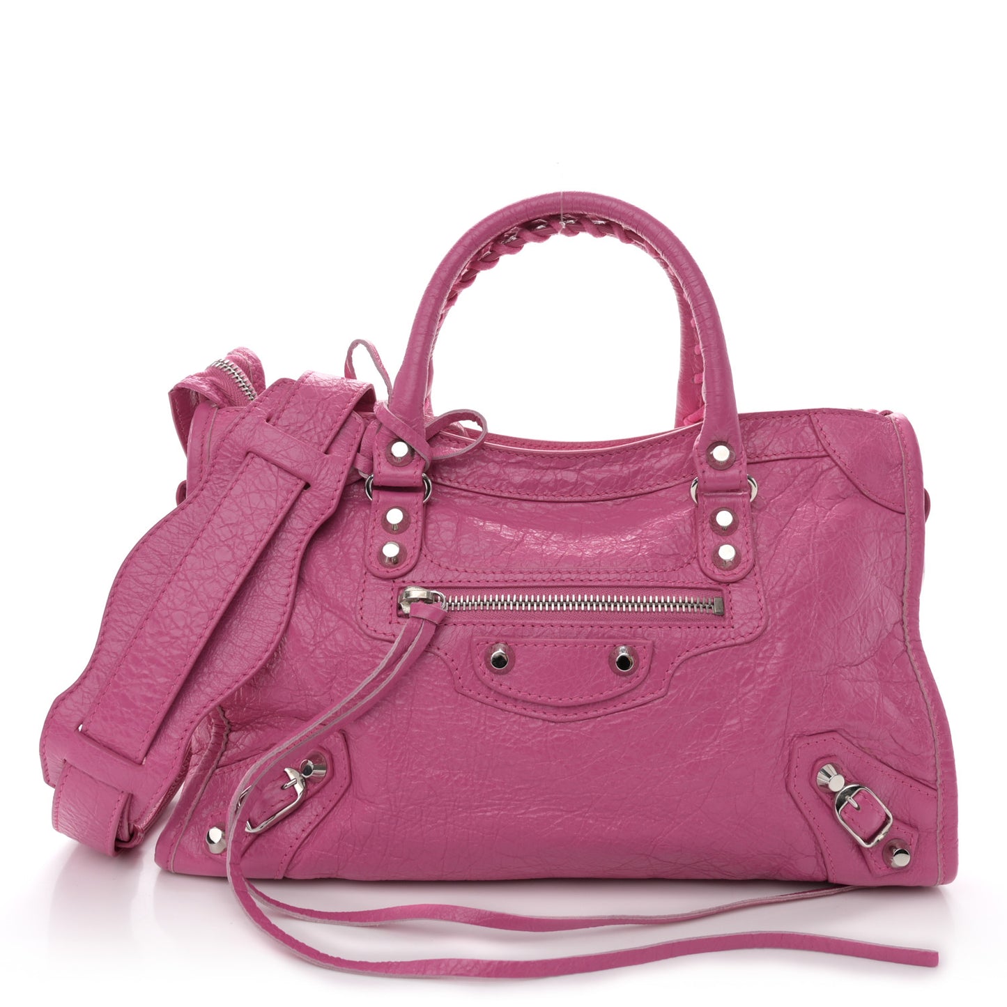 Agneau Classic Silver Hardware S City Rose Flamingo