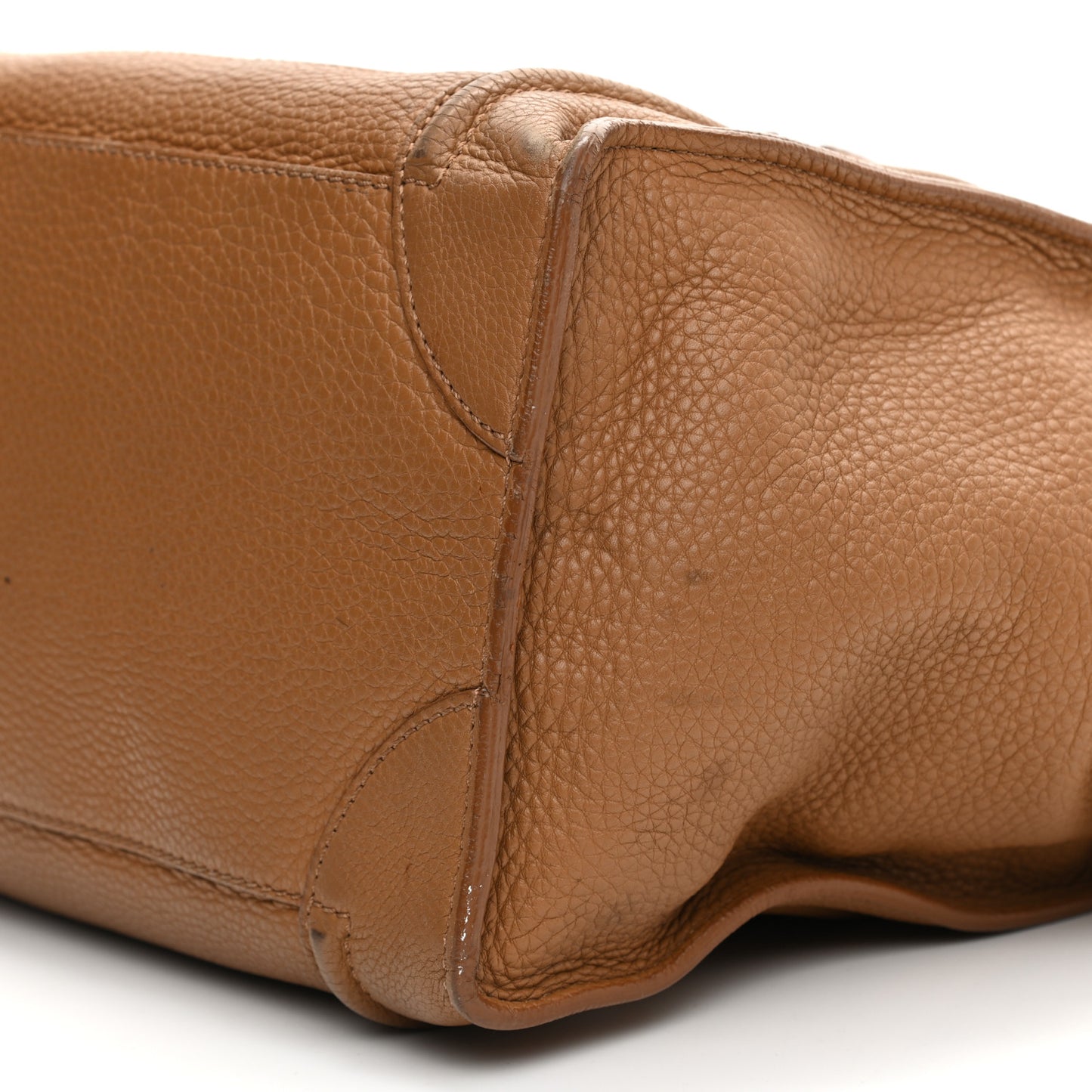 Drummed Calfskin Mini Luggage Camel