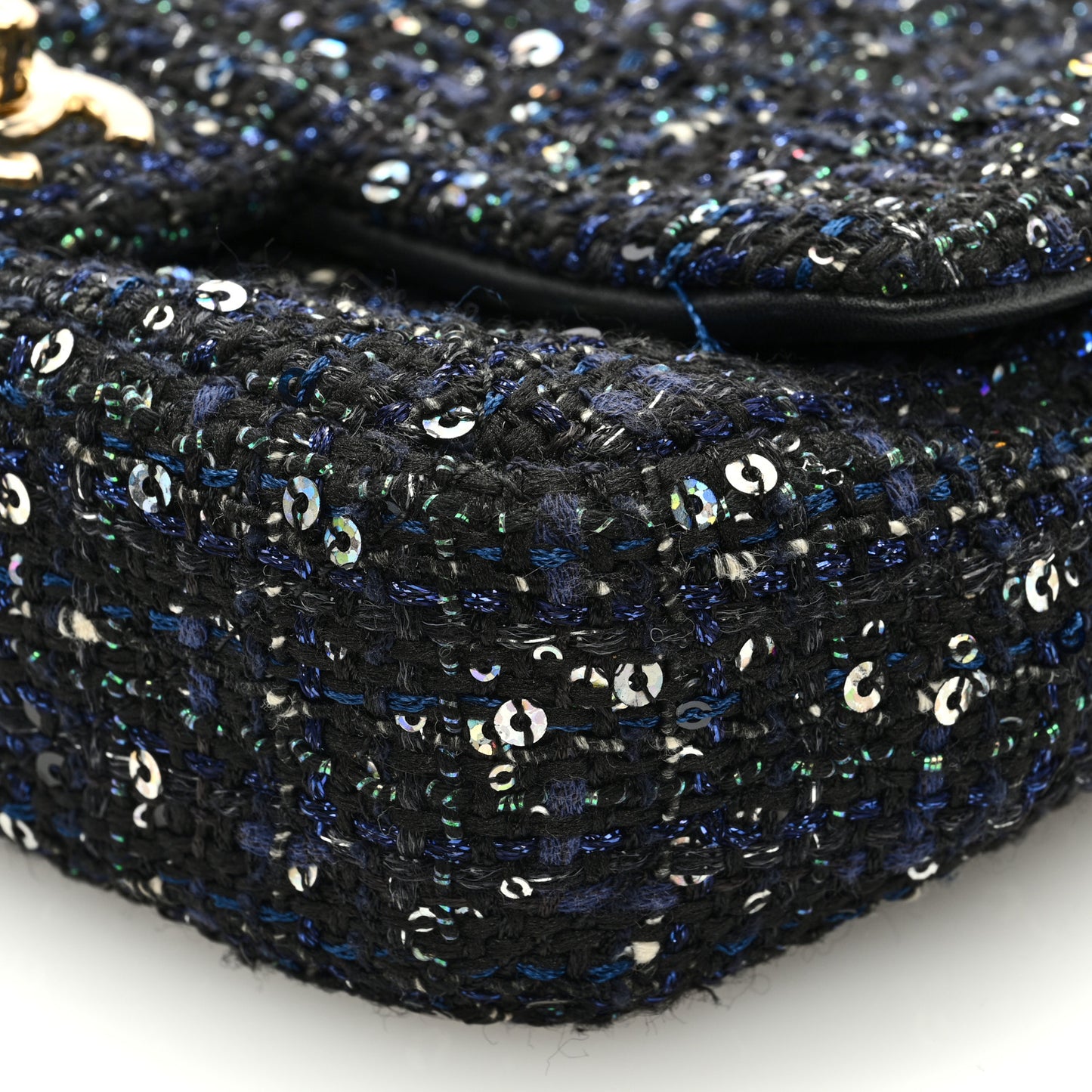 Tweed Mini Pearl Handle Flap Black Ecru