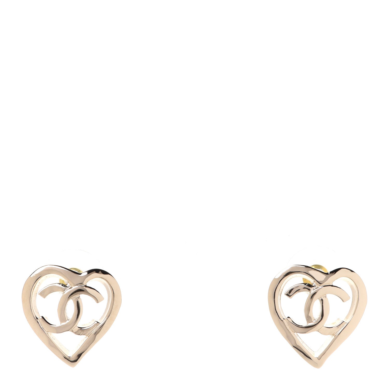 Chanel Metal CC Heart Coco In Love Earrings Gold 1 of 5