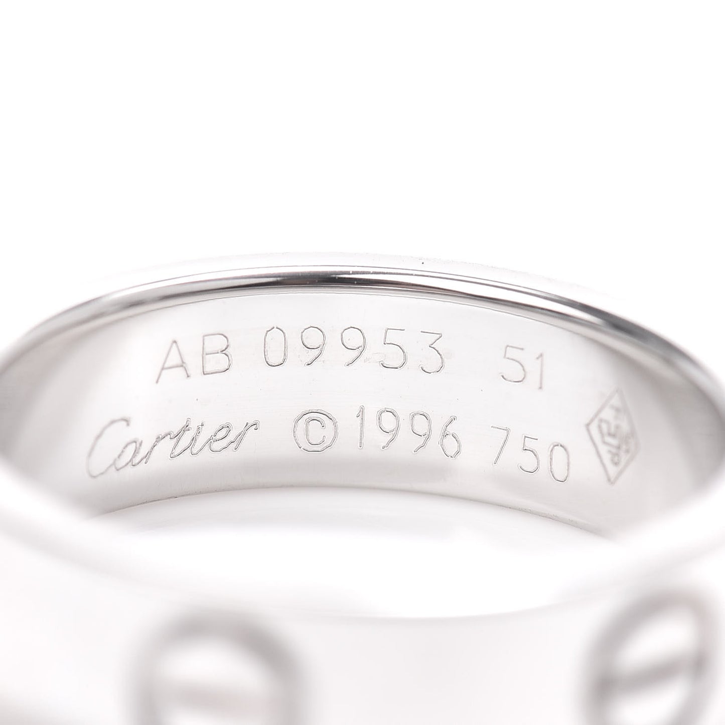 18K White Gold 5.5mm LOVE Ring 51 5.75