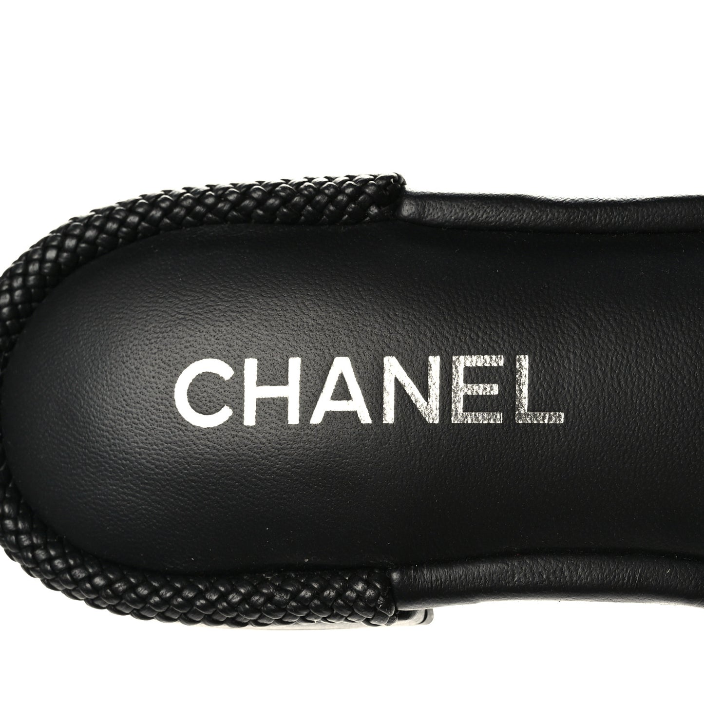Lambskin CC Braided Mules 36 Navy Blue Black