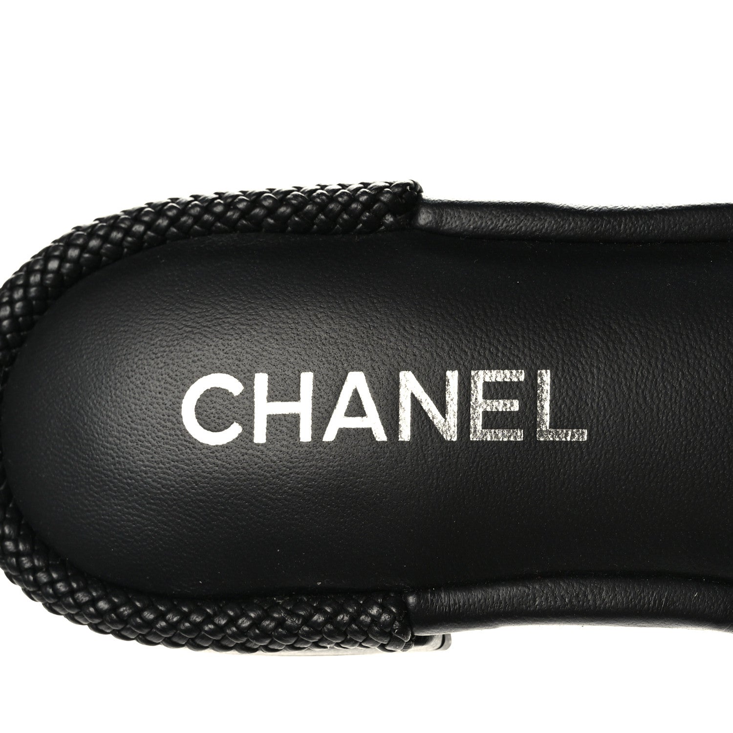 Chanel Lambskin CC Braided Mules 36 Navy Blue Black 7 of 9