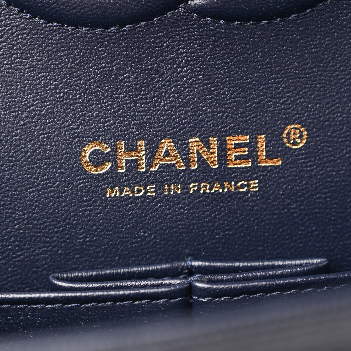 Caviar Quilted Medium Double Flap Navy