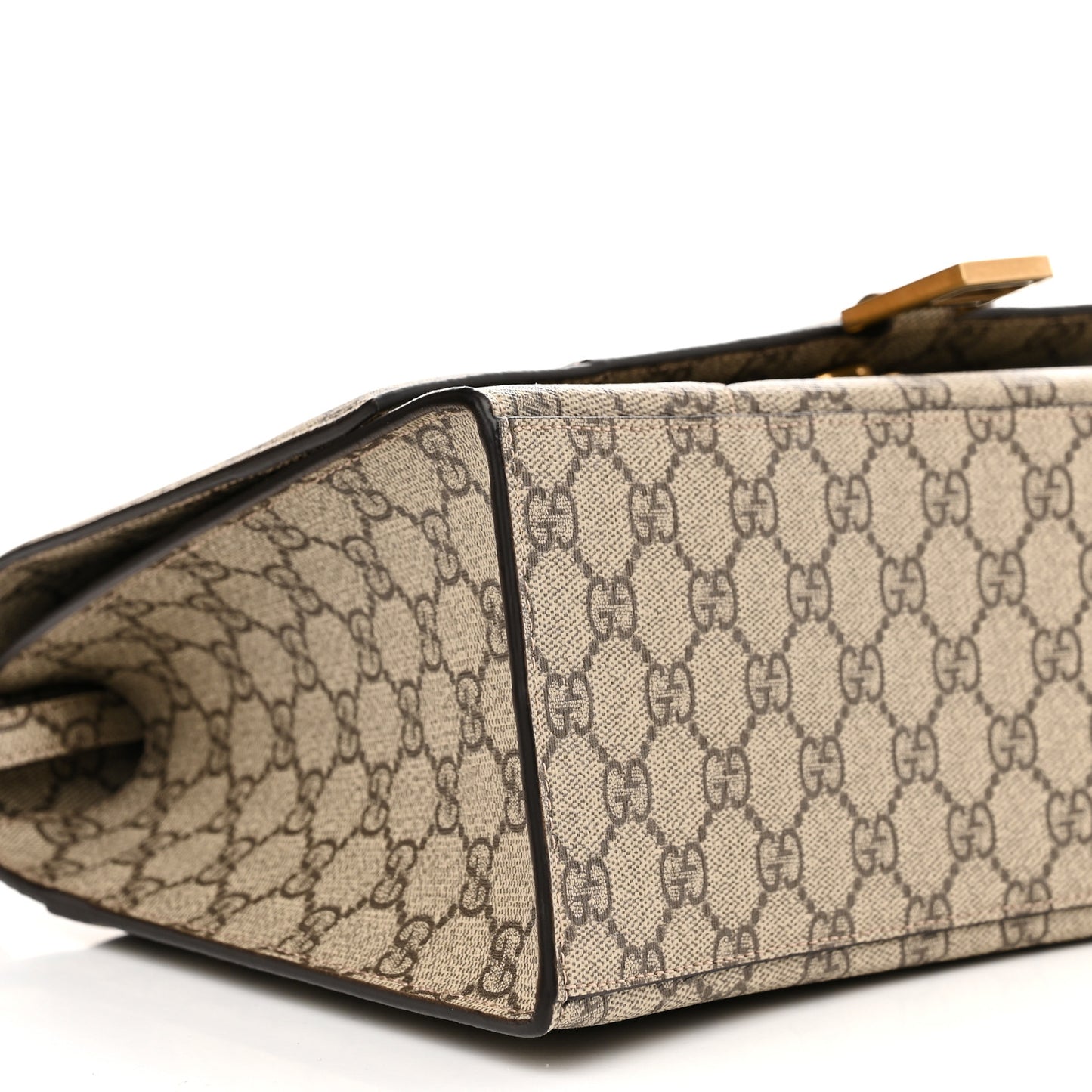 X GUCCI GG Supreme Monogram Medium Hourglass Top Handle Bag Beige Ebony