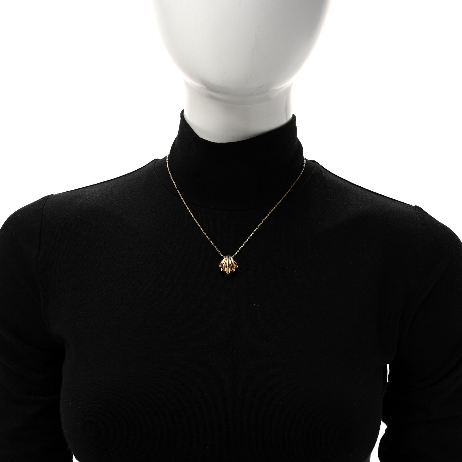 Christian Dior Metal Shell Necklace Gold 2 of 6