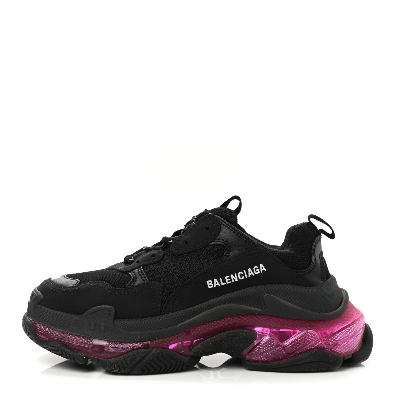 Balenciaga Fabric Mesh Clear Sole Womens Triple S Sneakers 38