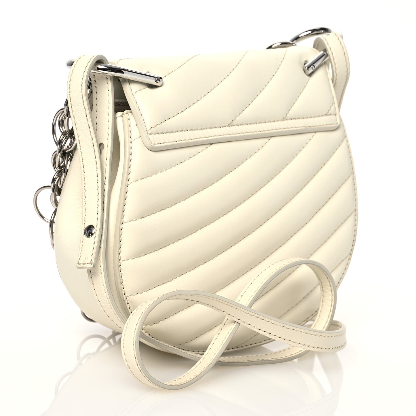 Calfskin Quilted Mini Drew Bijou Shoulder Bag Natural White