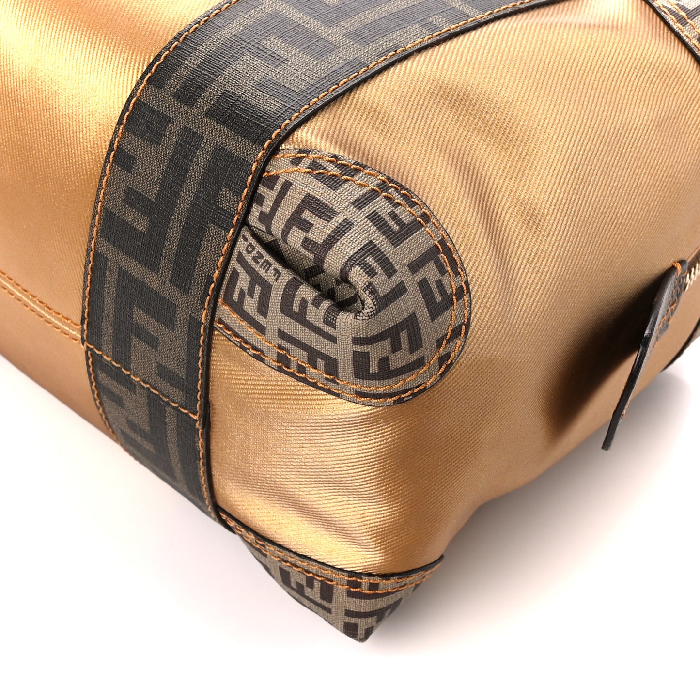 Zucca Zucchino Mixed Media B Mix Tote Tobacco Gold
