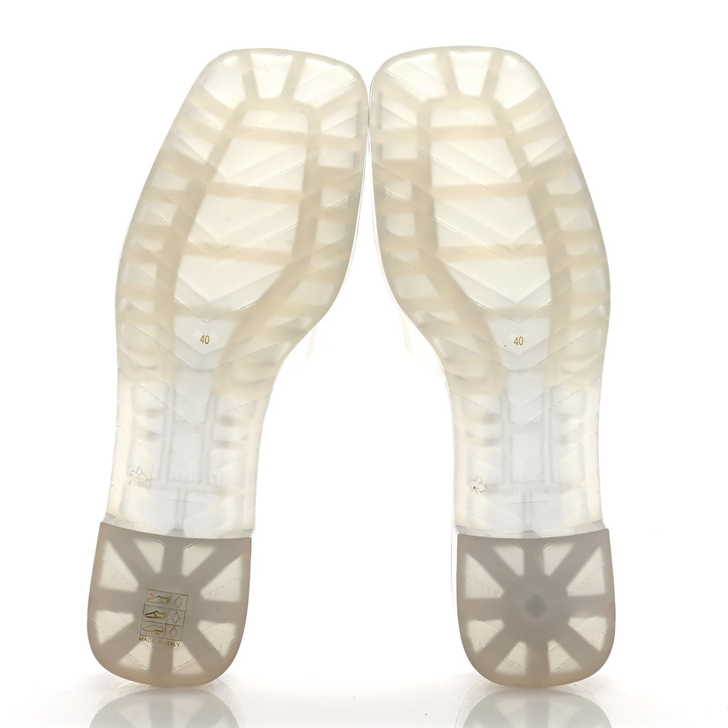 Rubber Gucci Logo Womens Platform 20/60mm Slide Sandals 40 Transparent