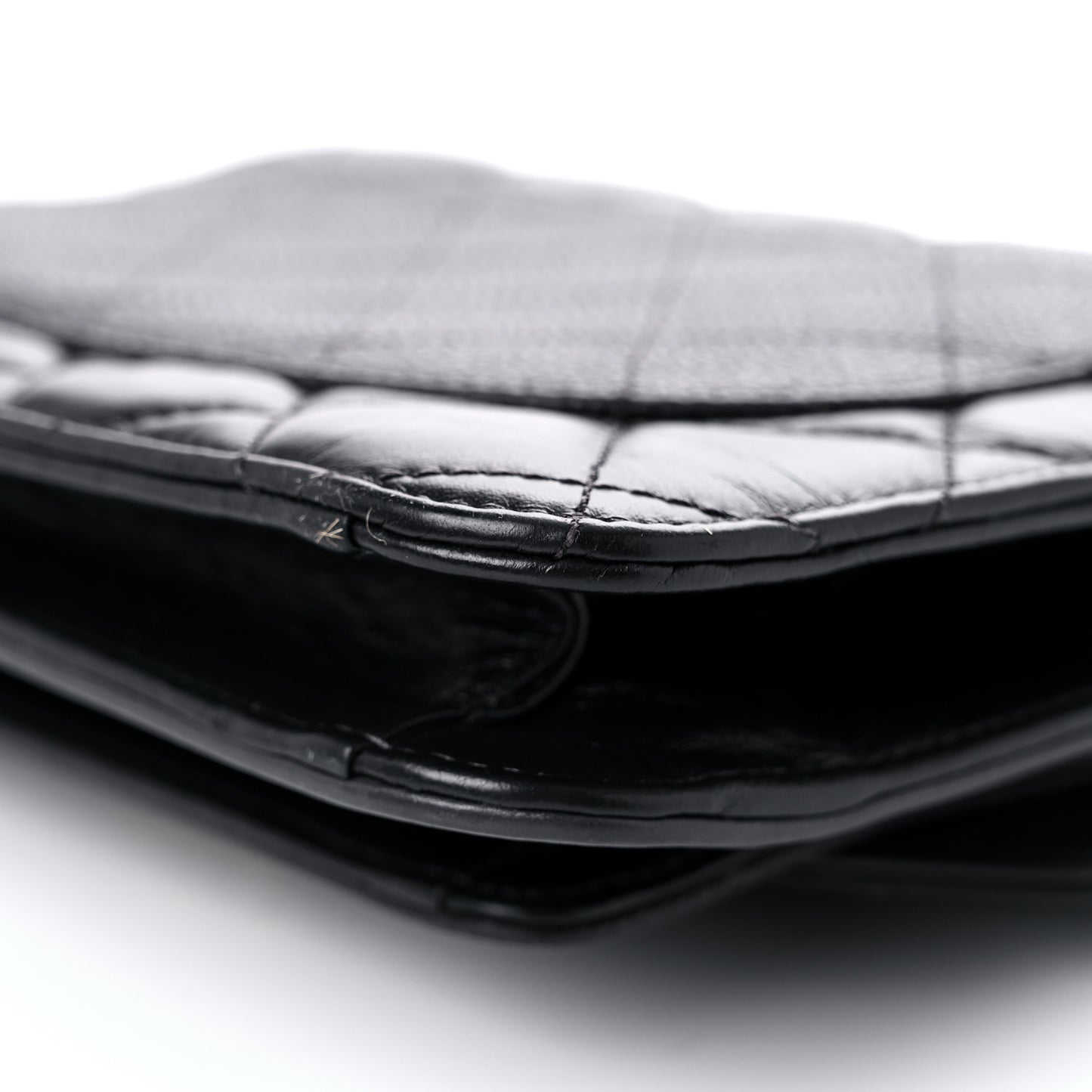Calfskin Caviar Quilted Chain Handle Flap Black