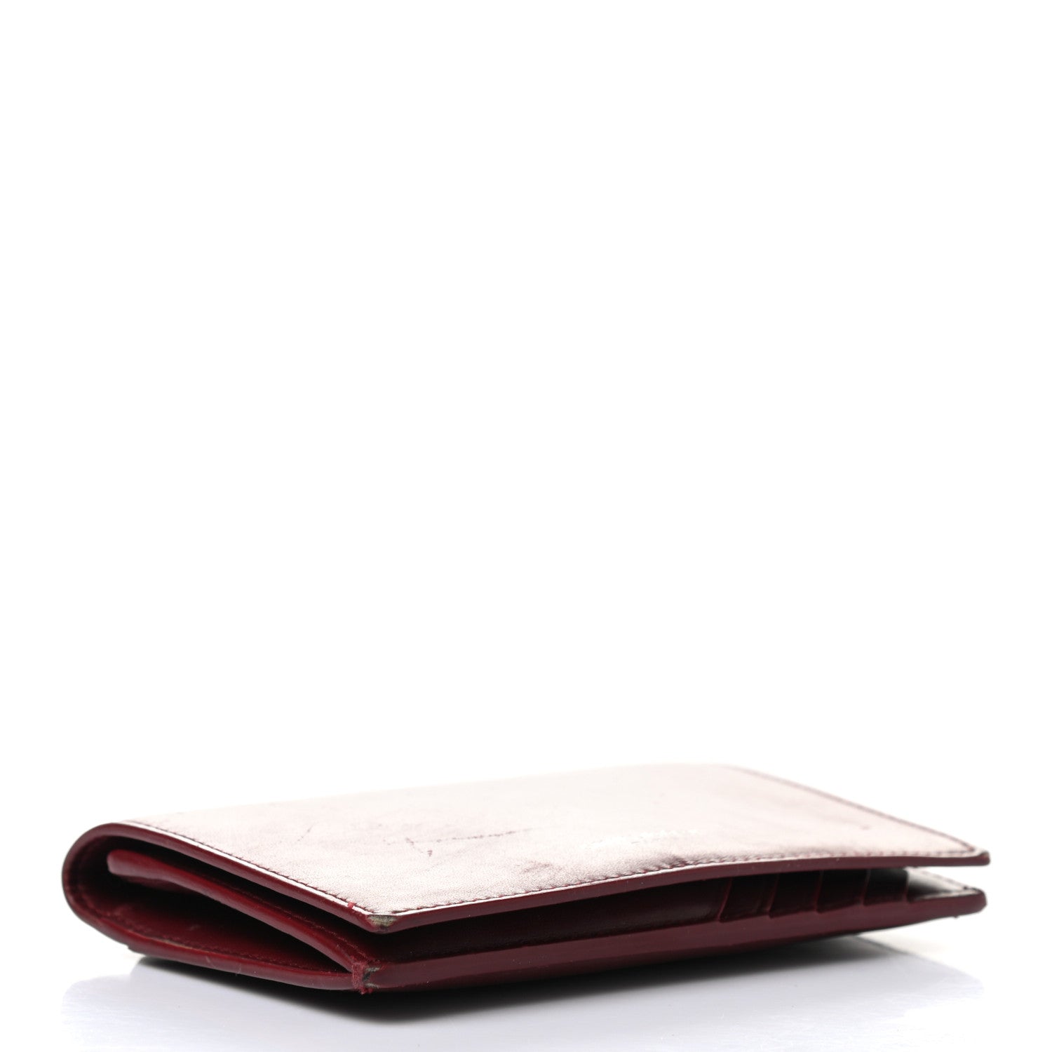 Saint Laurent Calfskin Fragments Flap Wallet Dark Red 4 of 8