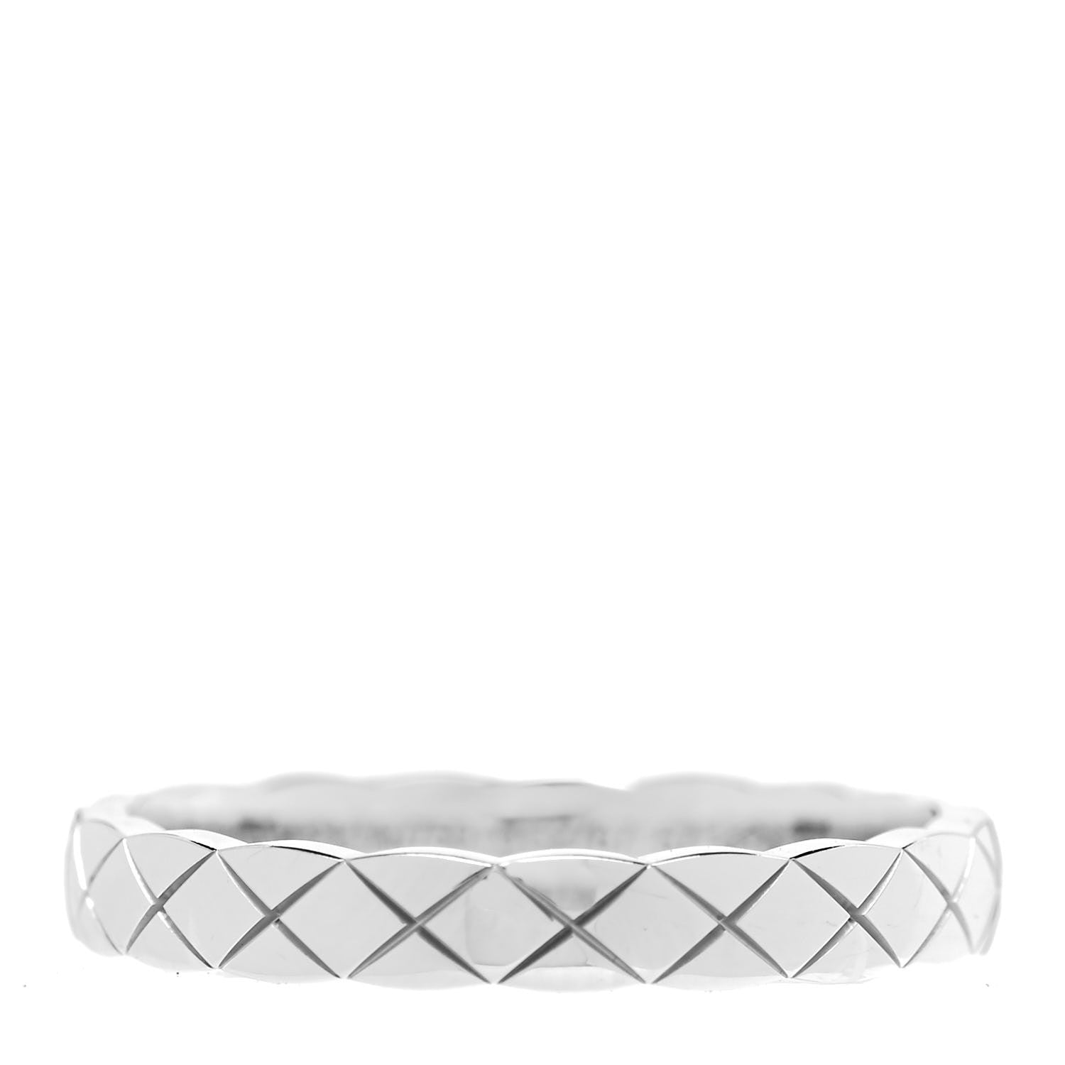 Chanel 18K White Gold Mini Coco Crush Ring 57 8 3 of 5