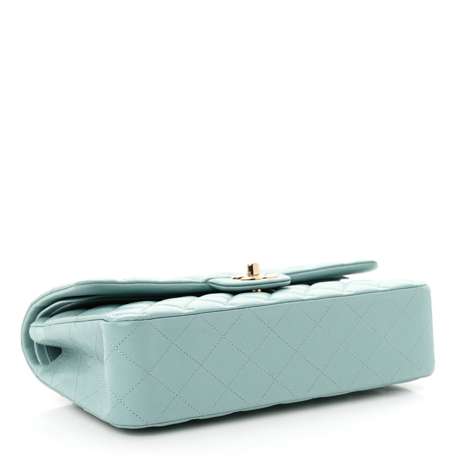 Chanel Caviar Quilted Medium Double Flap Light Blue 4 of 12