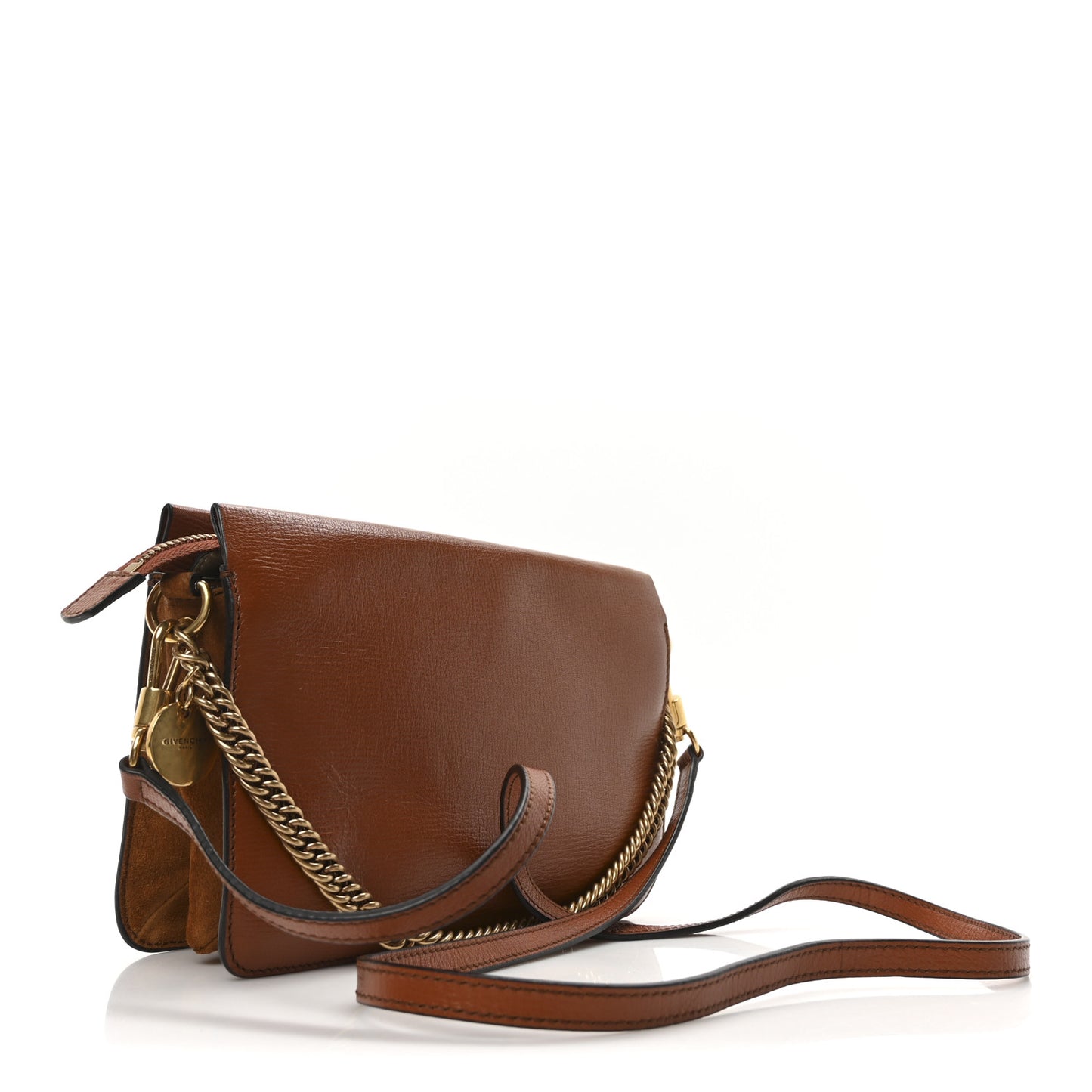 Goatskin Suede Cross 3 Crossbody Bag Chestnut