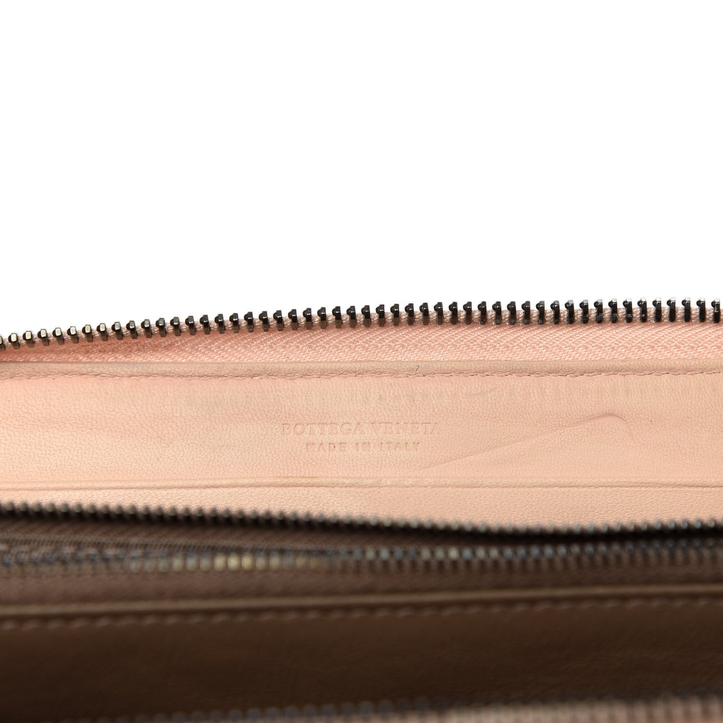 Nappa Intrecciato Zip Around Wallet Flamingo